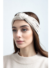 Пов`язка на голову - тюрбан  Р39 Коричневий Бежевий