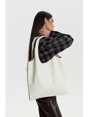 Шопер з еко-шкіри SYM-21-55-2 Ванільний Бежевий