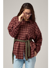 Сорочка в клітинку  RA-169 M/L Коричневий Коричневий + жовта клітинка Коричневий + жовта клітинка M/L