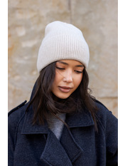 Ангорова шапка SHP-202402 Бежевий Світло-бежевий