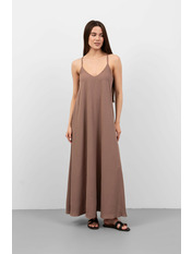 Сукня максі з віскози без рукавів PLA-2907 XS/S Мокко Коричневий Мокко XS/S