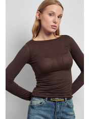 Лонгслів LNG-32122 S Шоколадний Коричневий Шоколадний S