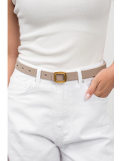 Ремінь шкіряний  106 см REM-05257516 Бежевий