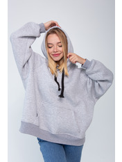 Худі вільне однотонне KOF-1120 Сірий S