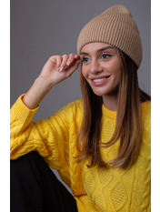 Бавовняна шапка SHP-47473 Коричневий Мигдаль