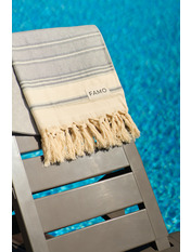 Пляжний рушник AP-102 Молочний Чорний+молочний