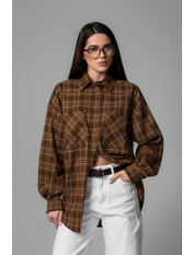 Сорочка в клітинку  RA-929057 M/L Коричневий Коричневий + охра Коричневий + охра M/L
