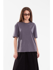 Футболка трикотажна oversize FUT-F-154 XS Темно-сірий Сірий Темно-сірий XS