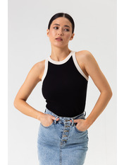 Топ FUT-330010 Чорний Молочний Чорно-молочний S