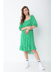 Сукня міді з віскози з рукавами три чверті PLA-90329 Зелений M