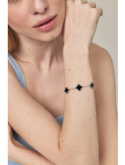 Браслет BRS-43 Сріблястий+чорний 1 Сріблястий