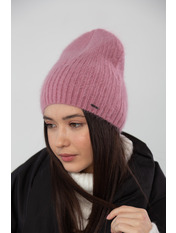 Ангорова шапка SHP-46365 Бордовий Цикламен