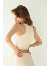 Трикотажний костюм в рубчик KT-240008 Бежевий S