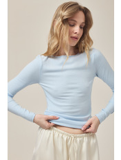 Лонгслів LNG-10840 one size Блакитний Блакитний one size