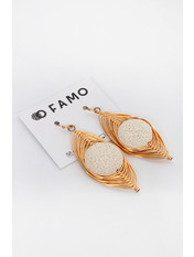 Сережки Стеф яя_Длина 5.5(см)/ Ширина 2.7(см) Білий Білий,