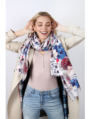 Шарф PV-1904 Синій+чорний Синій яя_180*70