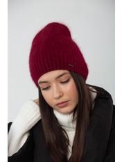 Ангорова шапка SHP-46365 Бордовий