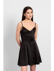 Сукня з сатину напівприталена PLA-115 S Чорний Чорний S