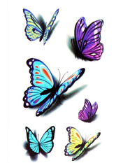 Бодіарт сет Метелики 3D Різні кольори Чорний
