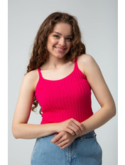 Топ в рубчик FUT-21460 Фуксія Рожевий S/M