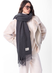 Шарф кашеміровий однотонний SH-105266 Сірий Темно сірий