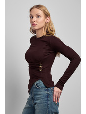 Лонгслів LNG-251085 S Коричневий Коричневий S