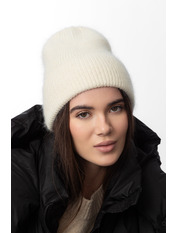 Ангорова шапка SHP-46491 Коричневий Пастель