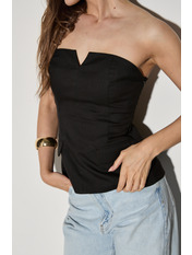 Топ з костюмної тканини приталеного крою FUT-140 M Чорний Чорний M