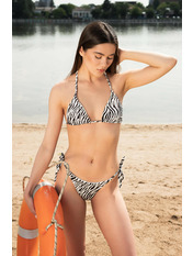 Роздільний купальник на зав'язках KU-1038 Зебра Молочний Зебра M M
