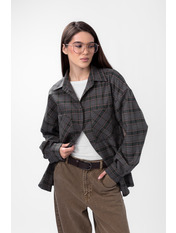 Сорочка в клітинку  RA-929057 M/L Сірий Сірий + чорна клітинка Сірий + чорна клітинка M/L