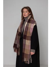 Шарф SH-010123 Бежевий Бежево-бордовий