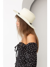 Капелюх канотье SHL-2222F Білий