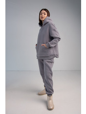 Трикотажний костюм на байці KT-7650 Сірий Темно-сірий XS/S