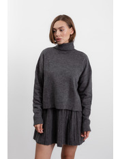 Трикотажний костюм зі спідницею KT-7777 Сірий Антрацит one size Антрацит one size