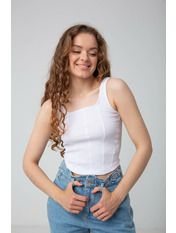 Топ в рубчик FUT-3014 Білий* Білий S