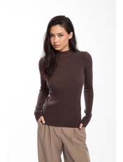 Водолазка з коміром  приталена GO-1300 one size Коричневий Коричневий one size