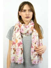 Шарф SSV-03 Рожевий яя_185*80 Хризантема рожевий