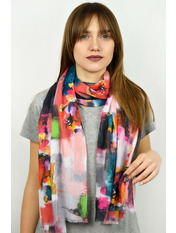 Шарф К1804 Рожевий Хризантема рожевий