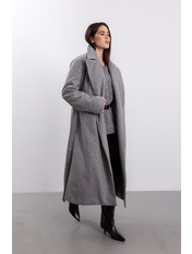 Пальто в смужку KAR-585 XS/S Сірий Сірий XS/S