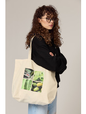 Шопер SHO-2732-2 Бежевий+зелений Бежевий