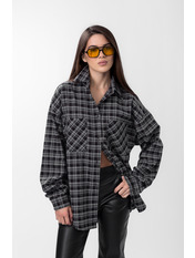 Сорочка в клітинку  RA-929057 M/L Чорний Чорний + біла клітинка Чорний + біла клітинка M/L