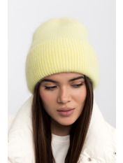 Ангорова шапка SHP-47658 Лимонний Жовтий