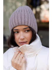 В'язана  шапка SHP-25004 Бежевий Мокко