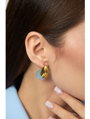 Сережки фігурні SER-13210 Золотистий+блакитний Золотистий