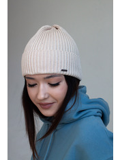 Бавовняна шапка SHP-1757 Коричневий Бежевий