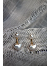 Сережки підвіски SER-21316 Молочний Білий