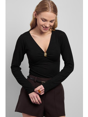 Лонгслів LNG-251051 S Чорний Чорний S