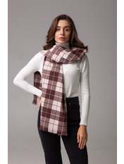 Шарф SH-110222 Бежевий Молочний+коричневий