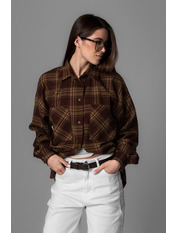 Сорочка в клітинку  RA-929057 M/L Коричневий Коричневий + жовта клітинка Коричневий + жовта клітинка M/L