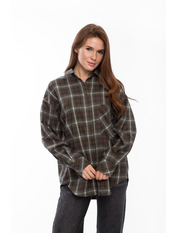 Сорочка в клітинку  RA-283 M/L Коричневий + сіра клітинка Коричневий Коричневий + сіра клітинка M/L